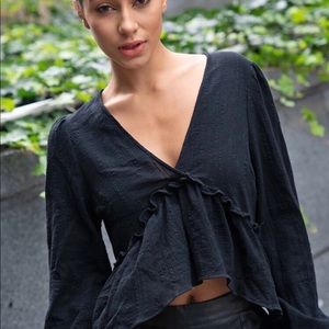 Detailed V-Neck long sleeve